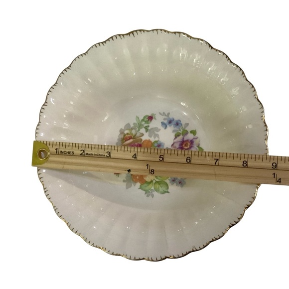 Guild Edge American Rose 22K Gold Vintage White Decorative Serving Bowl - Picture 4 of 6
